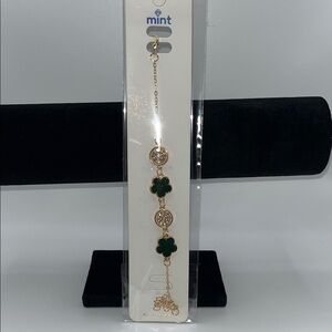 Mint Gold and Green Charm Bracelet
